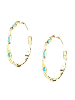 Sterling Color Link Earring