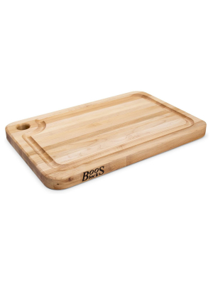 John Boos Block Mpl1812125-fh-grv Prestige 18 X 12-inch Edge Grain Maple Wood Reversible Cutting Board With Fluid Channel