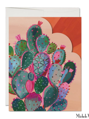 Magnificent Cactus Sunset Die Cut Card