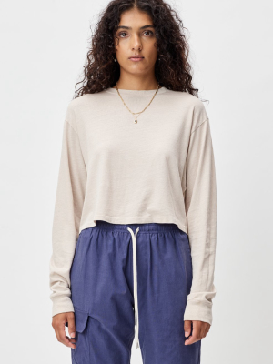 Jersey Ls Cropped Tee / Fossil