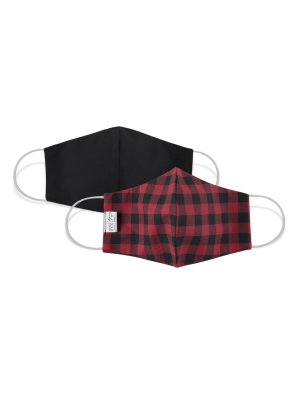 Martex Health Buffalo Plaid Reversible Triple Layer Face Masks With Silverbac™ Antimicrobial Technology Single Pack