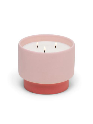 Large Coral/pink Ceramic Candle - Grapefruit