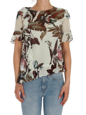 Pinko Sheer Floral Print Blouse