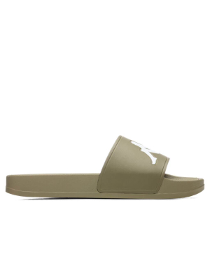 Kappa Authentic Adam 2 Slides - Green Olive/white