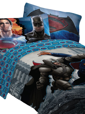 Batman Vs Superman Bedding Set Worlds Finest Heroes Comforter And Sheet Set