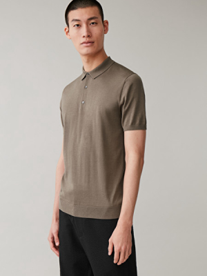 Silk-cotton Knit Polo Shirt