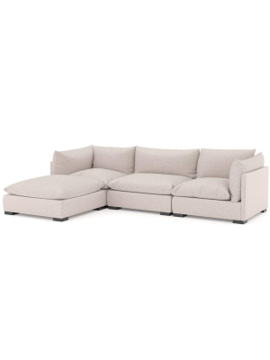 Westwood 3 Piece Sectional With Ottoman, Bayside Pebble