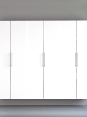 90" Hangups With 3 Storage Cabinet Set White - Prepac