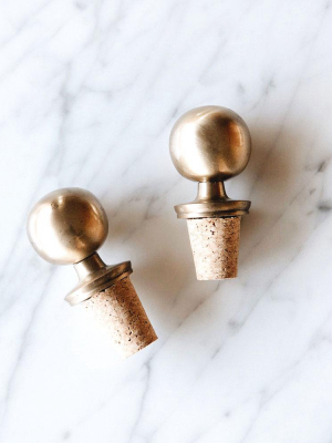 Brass Ball Wine Stopper