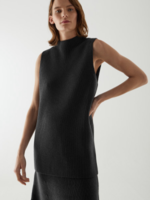 Wool Mock-neck Vest Top