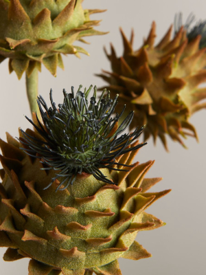 Flocked Artificial Thistle Spray