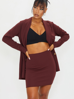 Burgundy Mini Suit Skirt