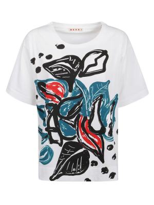 Marni Graphic Floral Printed T-shirt