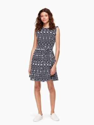 Eyelet Wrap Dress