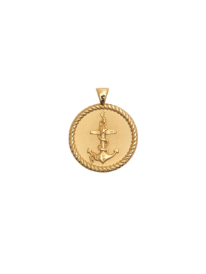 Strong Jw Small Pendant Coin In Solid Gold