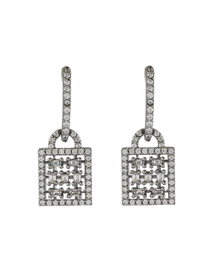 Diamond Cubic Zirconia Drop Earrings