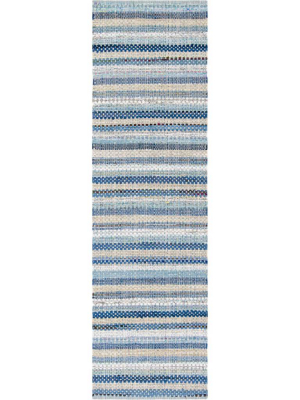 Montauk Stripe Blue/multi Runner Rug