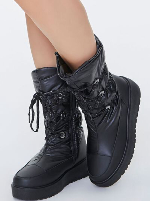 Nylon Platform Ankle Boots