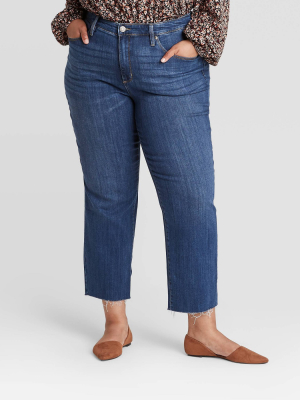 Women's Plus Size High-rise Straight Leg Jeans - Ava & Viv™