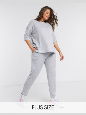 Simply Be Sweatpants In Gray Marl