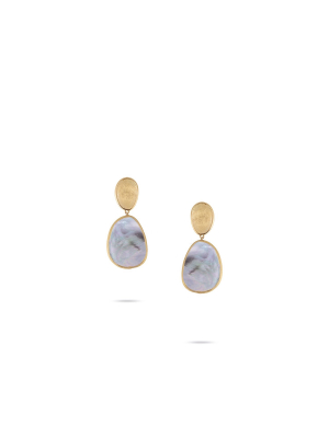 Marco Bicego® Lunaria Collection 18k Yellow Gold Black Mother Of Pearl Petite Earrings