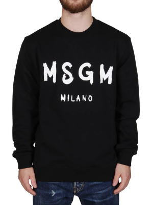 Msgm Logo Printed Crewneck Sweatshirt