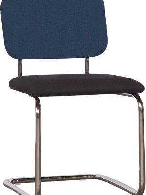 Knoll Cesca Armless Upholstered Chair –  Blue/black