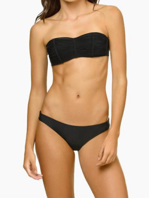 Isla Macrame Bandeau Bikini Top - Sandstone Black