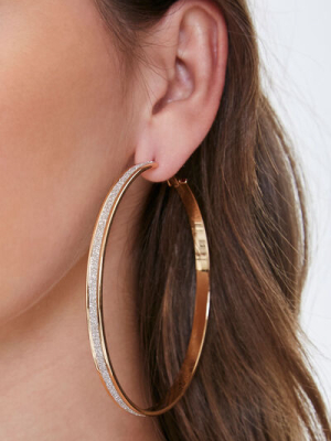 Oversized Glittered Hoop Earrings