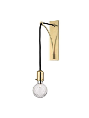 Marlow 1 Light Wall Sconce Aged Brass