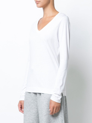 Long Sleeve V-neck T-shirt In Pima Cotton