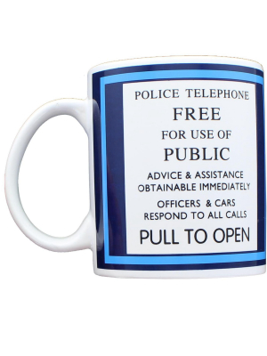 Getting Fit Doctor Who Tardis Police Telephone Ceramic Coffee Mug