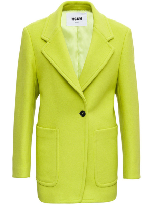 Msgm Peaked Lapel Long-sleeved Blazer