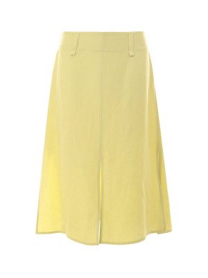 Salvatore Ferragamo Belted Slit Detailed Skirt