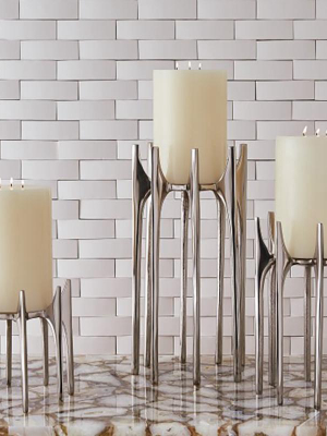 Studio A Aquillo Pillar Holder - Nickel