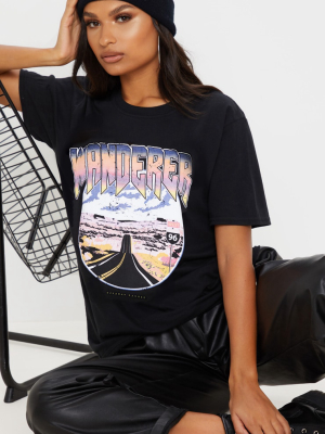 Black Wanderer Oversized T Shirt