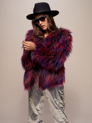 Midnight Alpaca Faux Fur Bomber Jacket | Women's