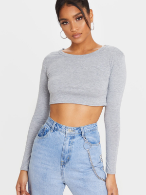 Basic Grey Jersey Crop Top