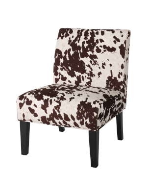 Kassi Cowhide Print Upholstered Accent Chair - Christopher Knight Home