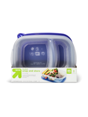 Snap And Store Divided Rectangle Food Storage Container - 3ct/24 Fl Oz - Up&up™