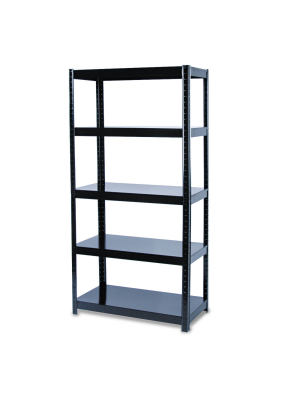 Safco Boltless Steel Shelving Five-shelf 36w X 18d X 72h Black 5245bl