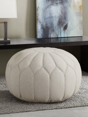 Avery Round Pouf Ottoman Tan