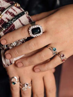 Black Emerald Cocktail Ring