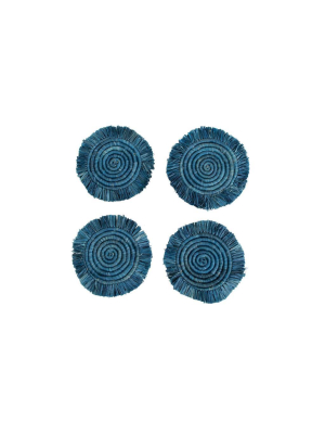 Niagara Fringed Raffia Coasters