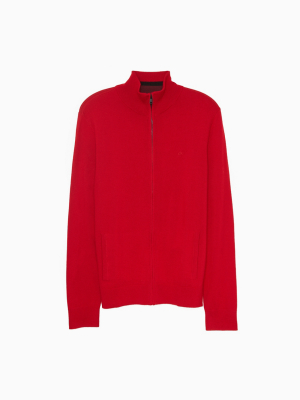 Regular Fit Merino Wool Full Zip Sweater