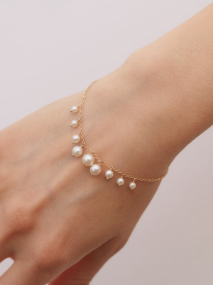 Graduated Pearl Fringe Bracelet Sba99