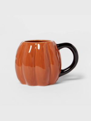 10.6oz Stoneware Pumpkin Mug Orange - Threshold™