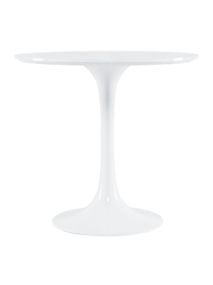 Grant Contemporary Round Wood Top Dining Table White - Poly & Bark