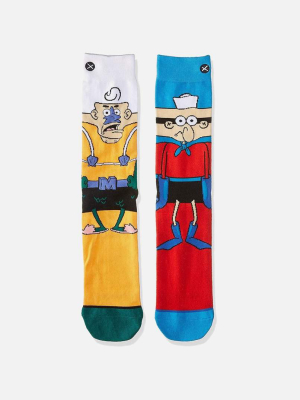 Odd Sox Mermaid Man & Barnacle Boy 360 Crew Socks