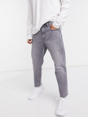 Asos Design Classic Rigid Jeans In Washed Gray